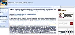 Startseite der Datenbank (Screenshot)