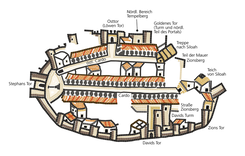 Umzeichnung des berühmten Bodenmosaiks von Madaba