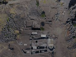 Luftbildaufnahme der Ausgrabungsstätte